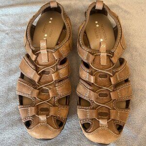 Skechers Bikers Excursion Brown Leather, Hiking, Fisherman Sandals, Size 9.5